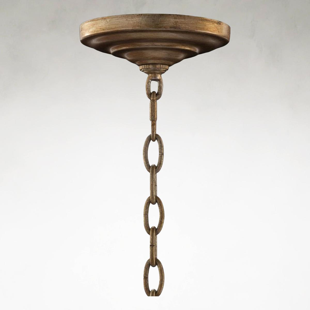 Marquis Crystal 6-Light 36-Inch Vintage Silver Leaf Chandelier Ceiling Light