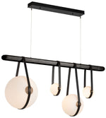 Derby Linear 4-Light LED Pendant - Brass - Black - Black - Opal - Standard