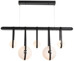 Derby Linear 5-Light LED Pendant - Nickel - Black - Black - Opal - Standard