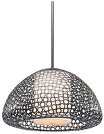 Dilston 24" Wide 3 Light Cream Linen And Bronze Dome Pendant