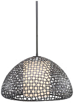 Dilston 24" Wide 3 Light Cream Linen And Bronze Dome Pendant
