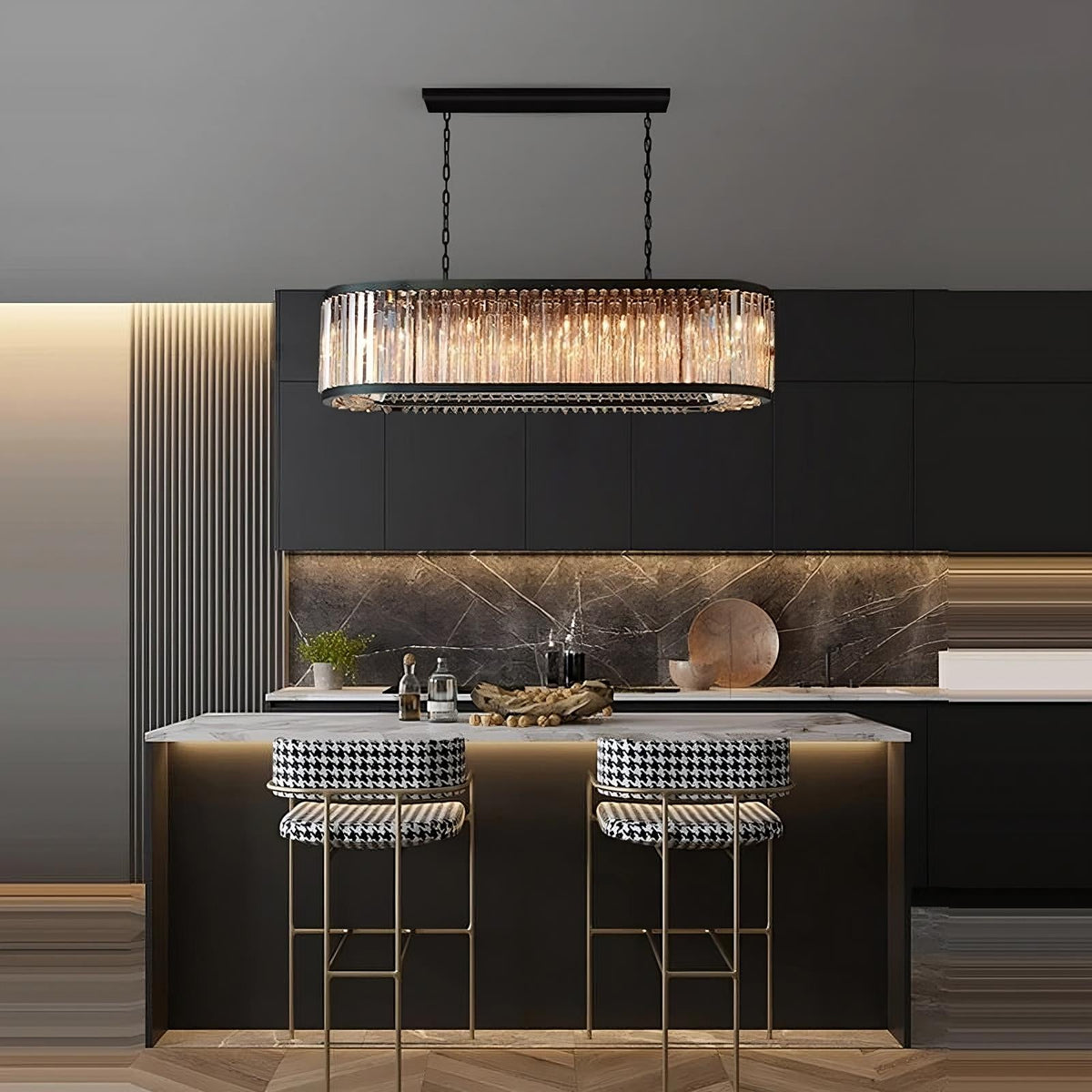 Gio Amber Crystal Dining Room Chandelier
