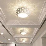 Metal Crystal Decorative LED Flush Mount Ceiling Light for Hallway Entryway