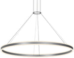 Double Corona 59" Wide Satin Aluminum 2-Light LED Pendant
