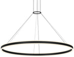 Double Corona 60" Wide Satin Black 2-Light LED Pendant