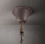 19th C. Rococo Iron & Crystal Round Chandelier 40"