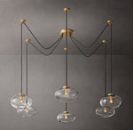 Cabrette Clear Glass Suspended Chandelier 84"