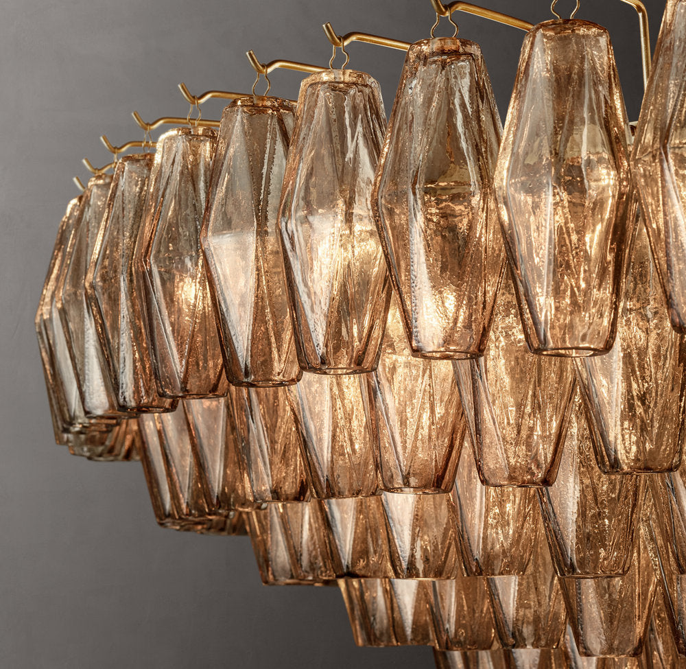 Chiara Smoke Glass Tiered Round Chandelier 62"