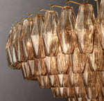 Chiara Smoke Glass Tiered Round Chandelier 62"