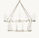 19TH C. ENGLISH OPENWORK TWO-TIER ROUND CHANDELIER 50"