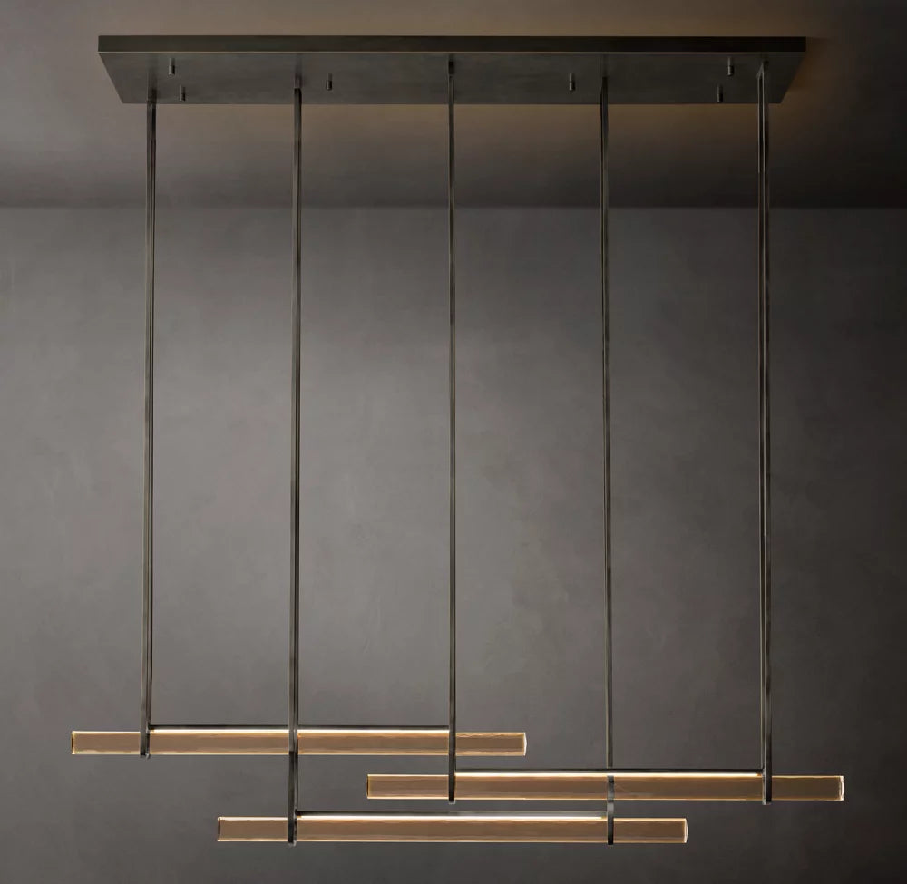 Audubon Crystal Triple Bar Linear Chandelier