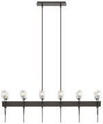 Echo 48" Wide 12-Light Oil Rubbed Bronze Linear Pendant w/ Cast Glass