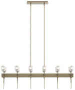 Echo 48" Wide 12-Light Soft Gold Linear Pendant With Cast Glass Shade