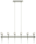 Echo 48" Wide 12-Light Sterling Linear Pendant With Cast Glass Shade