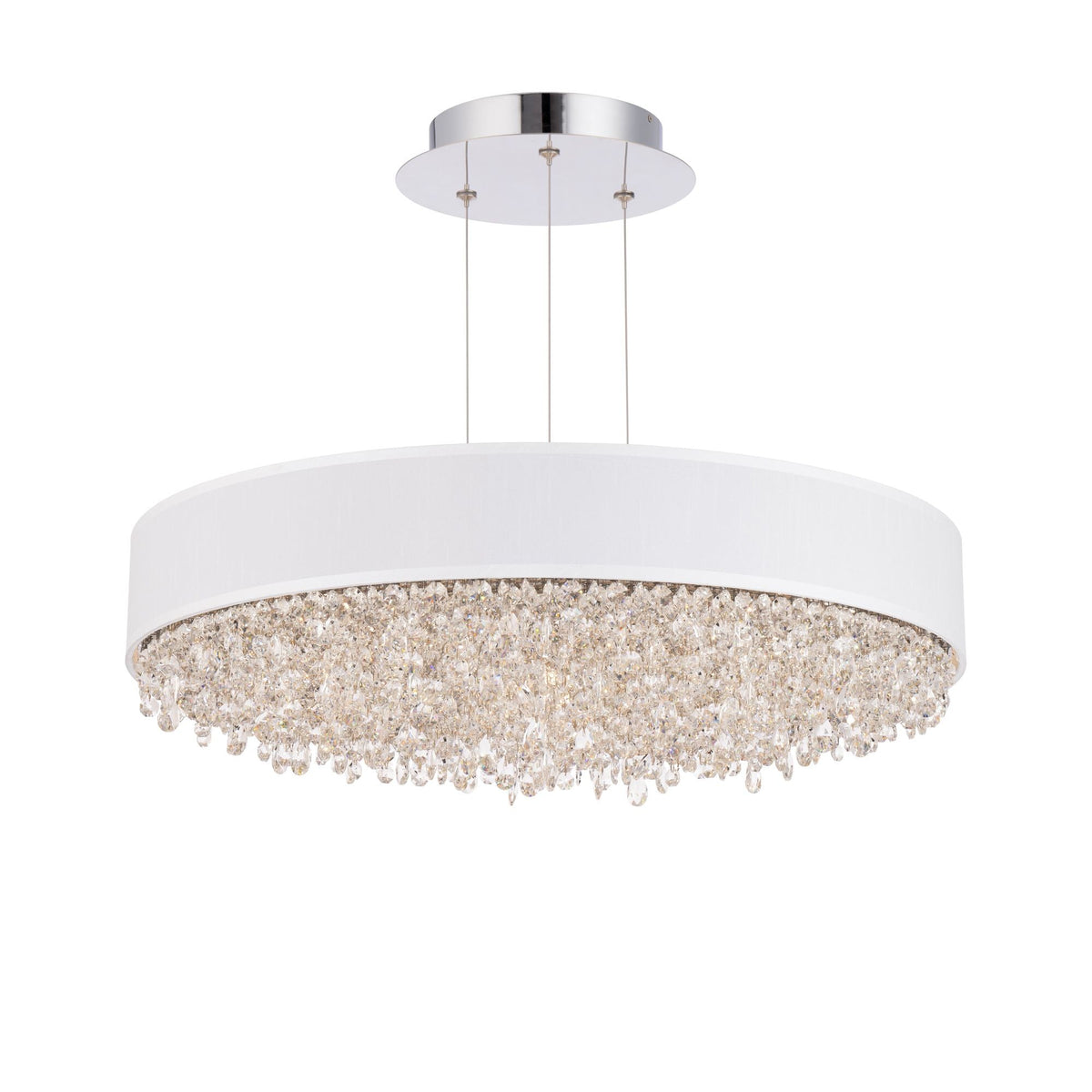 Eclyptix LED 6.5"H x 24"W 1-Light Crystal Pendant in Pol Stainles