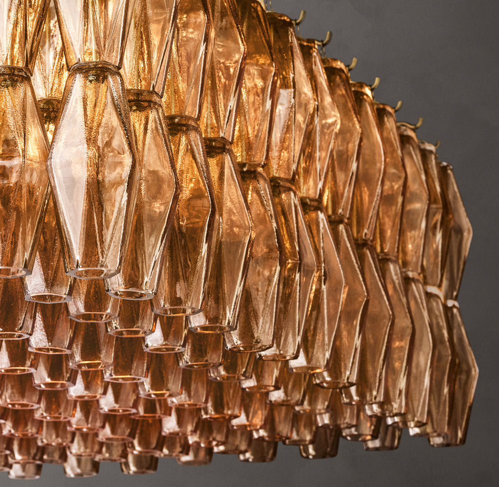 Chiara Smoke Glass Rectangular Chandelier 54"