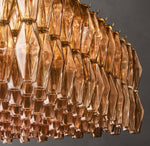 Chiara Smoke Glass Rectangular Chandelier 54"