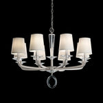 Emilea Chandelier, 8-Light, Heirloom Gold, Clear Optic Crystal, Hardback Off White Shade, 33"W (MA1008N-22O 1HZWJ4)