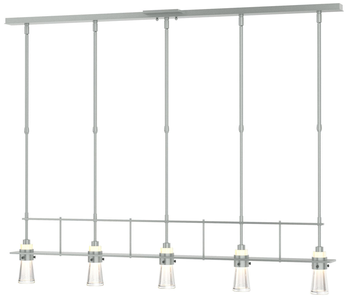 Erlenmeyer 48"W 5 LightStandard Pendant w/ Clear Glass Shade