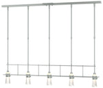Erlenmeyer 48"W 5 LightStandard Pendant w/ Clear Glass Shade