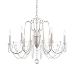 Esmery 24"H x 28"W 6-Light Crystal Chandelier in Antique Silver