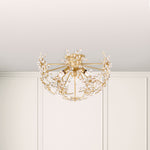 Esteracae 11"H x 18"W 3-Light Crystal Semi-Flush Mount in Jet Bla