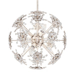 Esteracae 18"H x 18"W 6-Light Crystal Pendant in Antique Silver