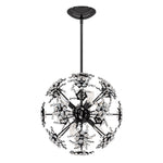 Esteracae 18"H x 18"W 6-Light Crystal Pendant in Jet Black