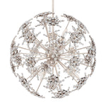 Esteracae 24"H x 24"W 6-Light Crystal Pendant in Antique Silver