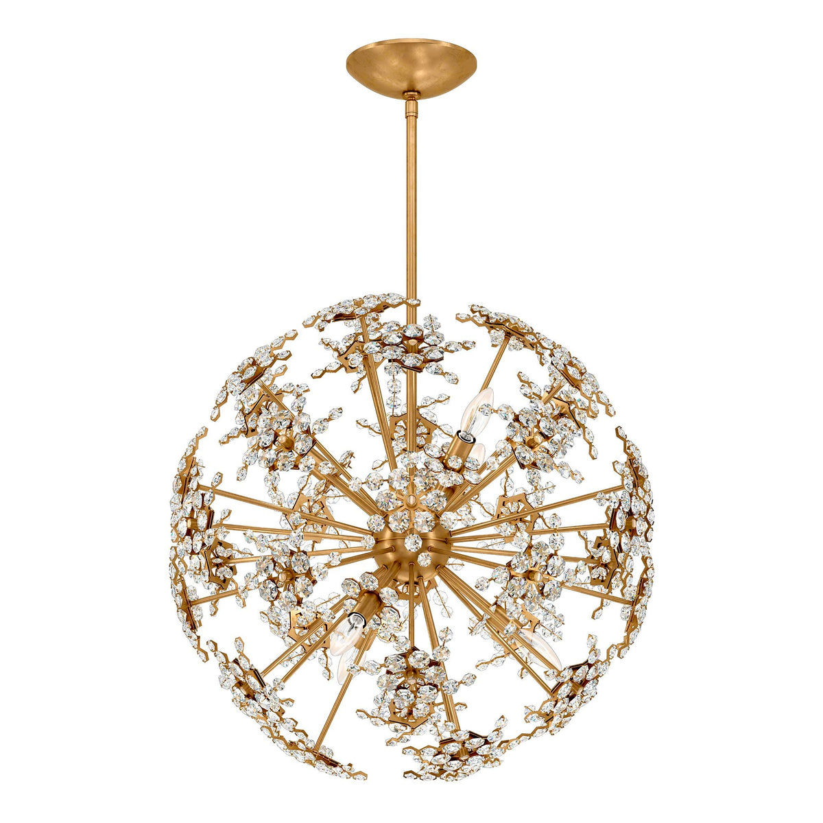 Esteracae 24"H x 24"W 6-Light Crystal Pendant in Heirloom Gold
