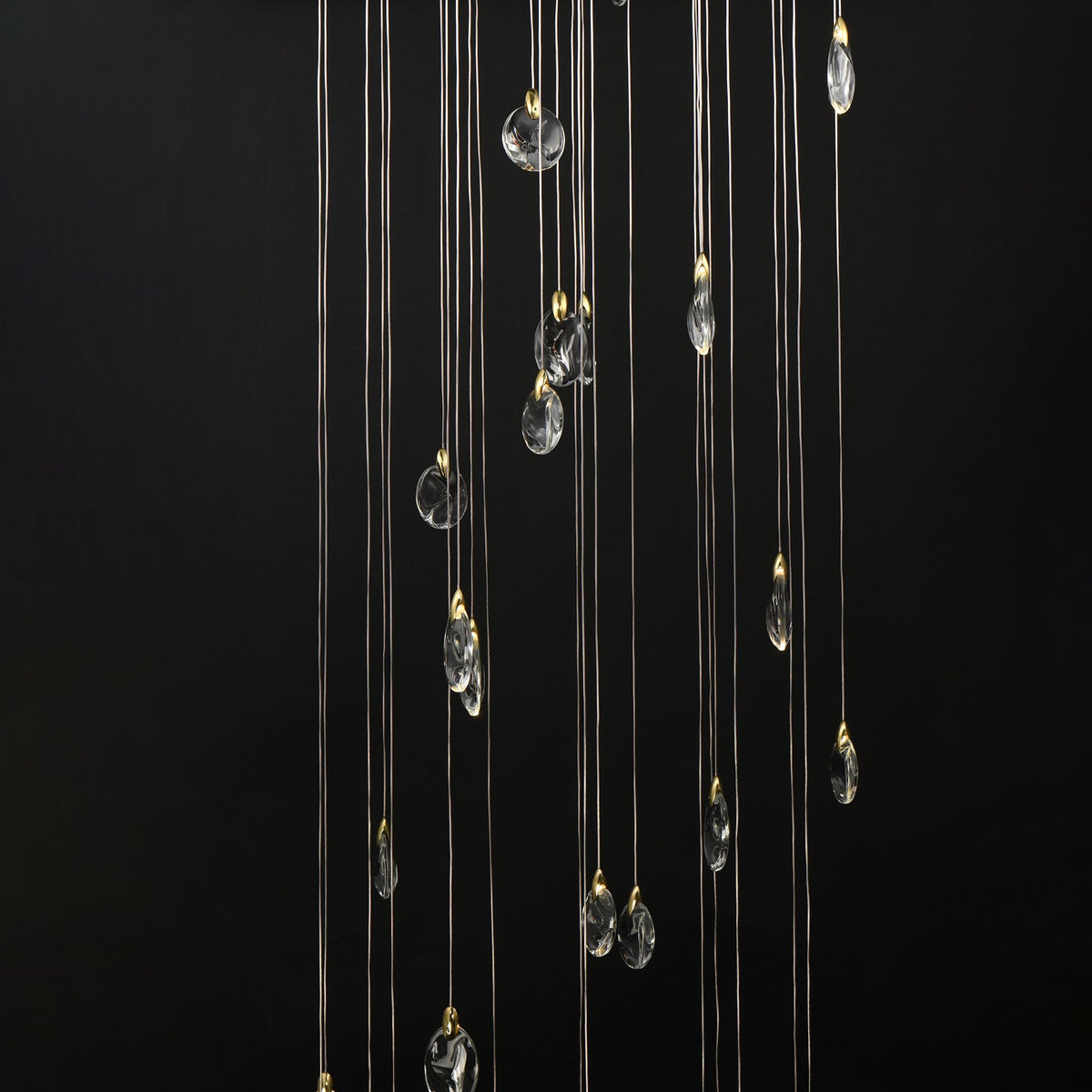 ET2 Pebble 36" Black/Polished Gold 30-Light LED Pendant
