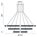 Admiral 6 Light 62" Wide LED Ring Chandelier - 3 Tiers