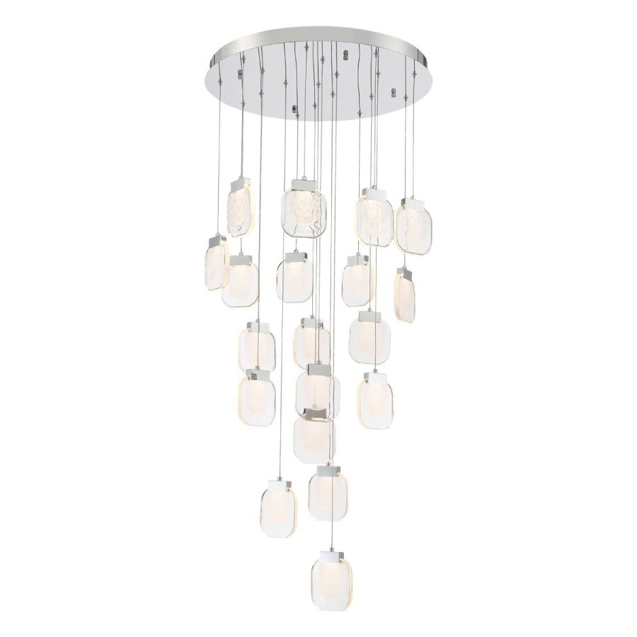 Paget 29" Wide 3000K LED Round 19-Light Pendant with Piastra Glass Shades