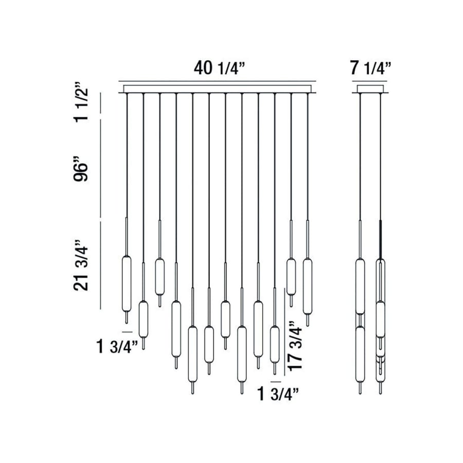 Cumberland 12 Light 40" Wide LED Linear Pendant