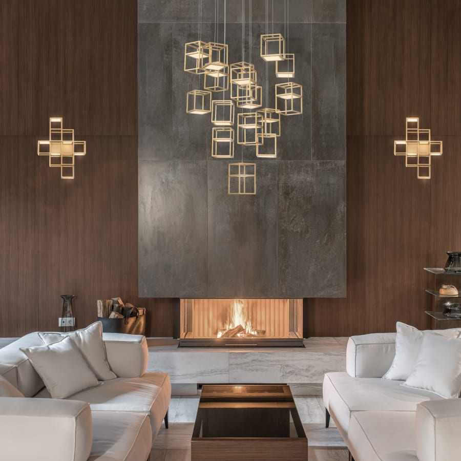 Ferro 32" Wide LED Suspension Multi Light Pendant