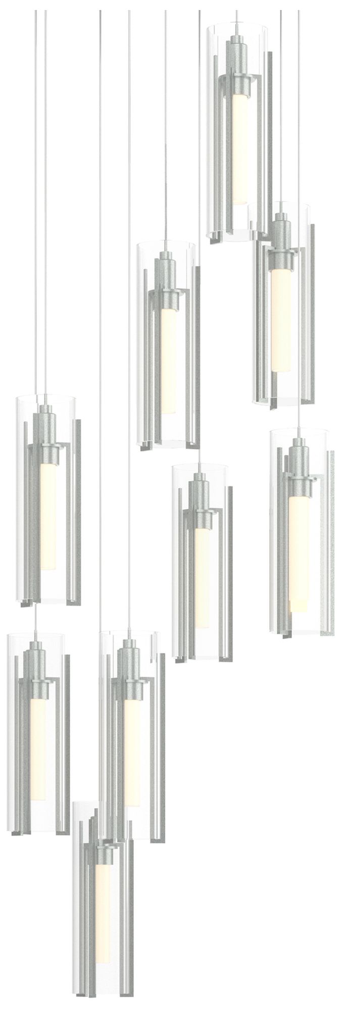 Exos 20.5"W 9-Light RoundLong Pendant w/ Clear Glass Shade