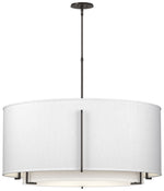 Exos 31.3"W Double Shade Oil Rubbed Bronze Pendant w/ Anna & Anna