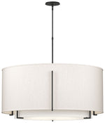 Exos 31.3"W Large Double Shade Black Scale Pendant w/ Anna & Flax