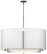 Exos 31.3"W Large Double Shade Natural Iron Pendant w/ Anna & Anna