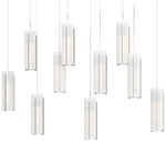 Exos 44.5"W 10-Light RectangularLong Pendant w/ Opal Shade