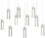 Exos 44.5"W 10-Light Rectangular Sterling Long Pendant w/ Clear Glass
