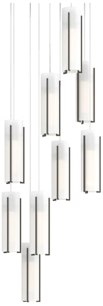Exos Glass 20 1/2"W Dark Smoke Opal Glass 9-Light Pendant