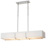 Exos Rectangular Pendant - Platinum - Natural Shades - Standard Height
