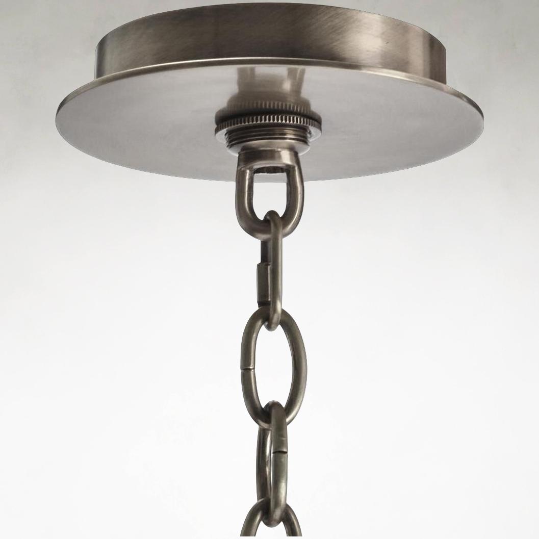 Six-Light Acrylic and Nickel Ceiling Chandelier