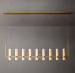 Ravelle Linear Milk Glass Chandelier 71"