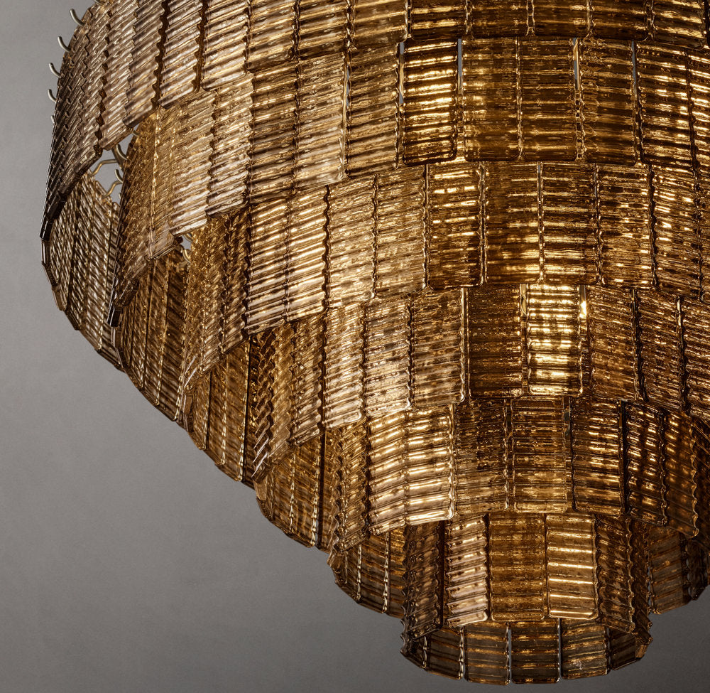 Sirene Smoke Glass Round Chandelier 41"
