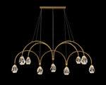 Faceted Cut Crystal 75" Wide Brass 12-Light LED Chandelier