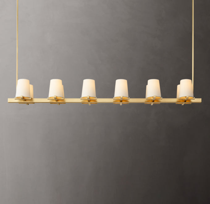 Pauillac Fabric Shade Linear Chandelier 60"