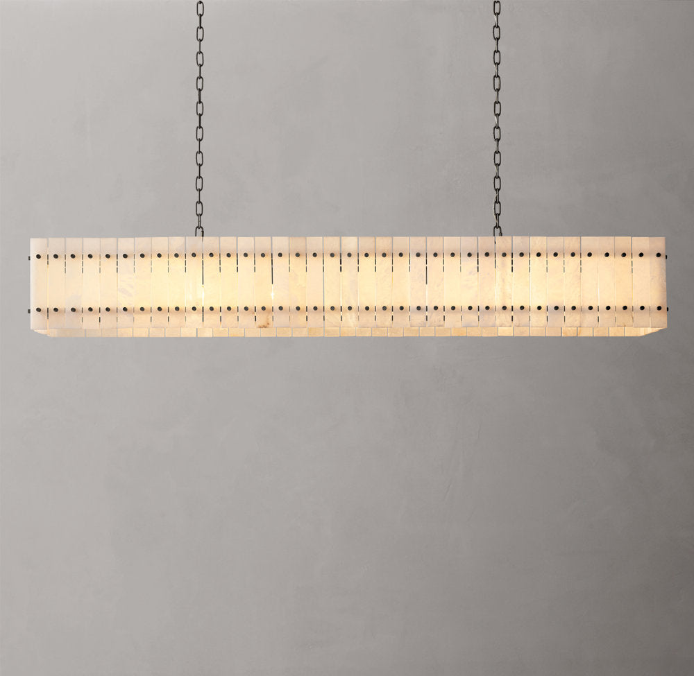 San Marco Alabaster Linear Chandelier 72"