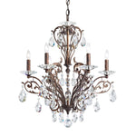 Filigrae 26"H x 22.5"W 6-Light Crystal Chandelier in Heirloom Bro